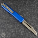 (#119W-13BLS) Microtech Blue Ultratech Warlhound Bronze Plain Signature - Back