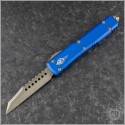 (#119W-13BLS) Microtech Blue Ultratech Warlhound Bronze Plain Signature - Front