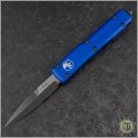 (#120-1DLCTBL) Microtech Blue Ultratech Bayonet DLC Plain - Front
