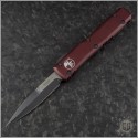 (#120-1MR) Microtech Merlot Ultratech Bayonet Black Plain - Front