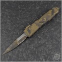 (#120-2CCS) Microtech Coyote Camo Ultratech Bayonet Part Serrated - Front