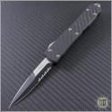 (#120-2CF) Microtech Carbon Fiber Ultratech Bayonet Black Partially Serrated - Front