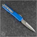 (#120-4BL) Microtech Blue Ultratech Bayonet Satin Plain - Back