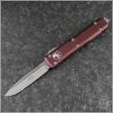 (#121-10MR) Microtech Merlot Ultratech S/E Stonewash Plain - Front