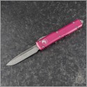 (#121-10PK) Microtech Pink Ultratech S/E Stonewashed Plain - Front