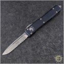 (#121-11) Microtech Ultratech S/E Stonewash Serrated - Contoured Chassis - Front