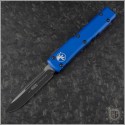 (#121-1BL) Microtech Blue Ultratech S/E Black Plain - Front