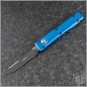 (#121-1BL) Microtech Blue Ultratech S/E Black Plain - Front