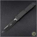 (#121-1CF) Microtech Carbon Fiber Ultratech S/E Black Plain w/ Carbon Fiber Top - Front