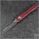 (#121-1MR-204P) Microtech Merlot Ultratech S/E Black Plain - Front