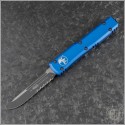 (#121-2BL) Microtech Blue Ultratech S/E Black Part Serrated - Front