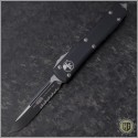 (#121-2CC) Microtech Ultratech S/E Black Partially Serrated - Front