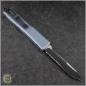 (#121-2GY) Microtech Grey Ultratech S/E Black Part Serrated - Back