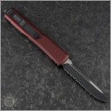 (#121-2MR) Microtech Merlot Ultratech S/E Black Part Serrated - Back