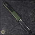 (#121-2OD) Microtech OD Green Ultratech S/E Black Partially Serrated Tactical w/ Contoured Handle - Back