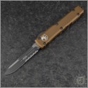 (#121-2TA) Microtech Tan Ultratech S/E Black Partially Serrated - Front