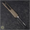 (#121-2TA) Microtech Tan Ultratech S/E Black Partially Serrated Tactical w/ Contoured Handle - Back
