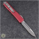(#121-4RD) Microtech Red Ultratech S/E Satin Plain - Back