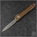 (#122-10APTA) Microtech Tan Ultratech Apocalyptic D/E Plain - Front