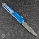 (#122-10DBL) Microtech Distressed Blue Ultratech D/E Apocalyptic - Back