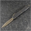 (#122-13APCFS) Microtech Ultratech D/E Signature Series Carbon Fiber Top Bronzed Apocalyptic Standard - Front