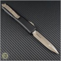 (#122-13CFCC) Microtech Ultratech D/E Contoured Bronze Plain w/ Carbon Fiber Top - Back