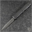 (#122-16CFS) Microtech Carbon Fiber Ultratech Damascus D/E Plain - Front