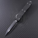 (#122-1CF) Microtech Carbon Fiber Ultratech D/E Plain - Front
