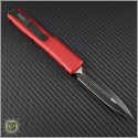 (#122-1RDCC) Microtech Ultratech D/E Black Plain Tactical w/ Red Contoured Handle - Back