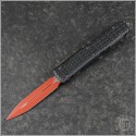 (#122-1SL) Microtech Ultratech D/E Plain Tactical Tri-Grip w/ Red Blade - Front