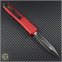(#122-2CCRD) Microtech Red Ultratech Black D/E Partially Serrated Contoured Chasis - Back