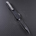 (#122-2CF) Microtech Carbon Fiber Ultratech D/E Part Serrated - Back