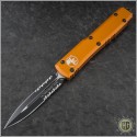 (#122-2ORCC) Microtech Orange Ultratech D/E Black Partially Serrated - Front