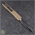 (#122-2TA) Microtech Tan Ultratech Black D/E Partially Serrated Contoured Chasis - Back