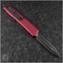 (#122-3RD) Microtech Red Ultratech D/E Black Fully Serrated - Back