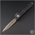 (#122-D15) Microtech Ultratech D/E Double Serrated Contoured Handle - Front