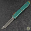 (#123-11BH) Microtech Bounty Huntert Ultratech T/E Stonewash Part Serrated - Front