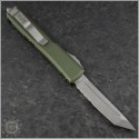 (#123-11OD) Microtech OD Green Ultratech Stonewash T/E Part Serrated - Back