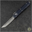 (#123-11) Microtech Ultratech T/E (Tanto) Stonewash Partially Serrated - Front