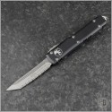 (#123-12) Microtech Ultratech T/E (Tanto) Stonewash Full Serrated - Front