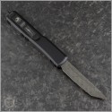 (#123-16CFS) Microtech Carbon Fiber Ultratech Damascus Tanto Plain - Back