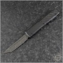 (#123-16CFS) Microtech Carbon Fiber Ultratech Damascus Tanto Plain - Front