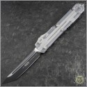 (#123-1CL) Microtech Ultratech T/E Black Plain Blade w/ Clear Topped Handle - Front
