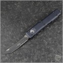 (#123-1T) Microtech Ultratech T/E Black Plain Tactical - Front
