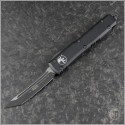 (#123-1T) Microtech Ultratech T/E Black Plain Tactical - Front