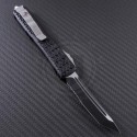 (#123-2-TRI) Microtech Ultratech T/E Black Partially Serrated TriGrip - Back