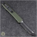 (#123-2OD-ELMAX) Microtech OD Green Ultratech T/E Black Part Serrated - Back