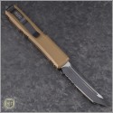(#123-2TA-204) Microtech Tan Ultratech T/E Black Part Serrated - Back