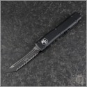 (#123-3T) Microtech Ultratech T/E Black Fully Serrated - Front