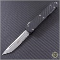 (#123-5CF) Microtech Carbon Fiber Ultratech T/E Satin Partially Serrated - Front